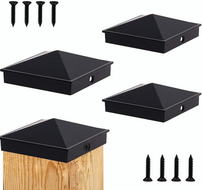 Tapas aluminio piramidal 4x4 para postes madera 3.5x3.5 pulg