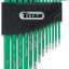 Set llaves estrella brazo extralargo 13 pzas verde