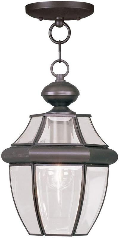 Farol colgante exterior 1 lámpara color bronce
