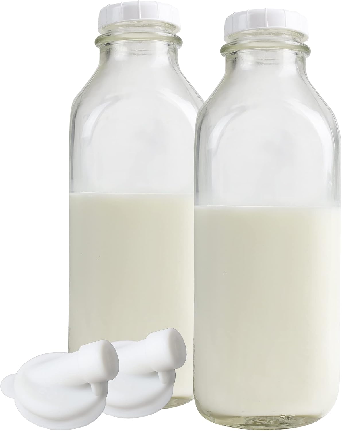 Frascos vidrio botella leche tapa boquilla 33.8oz transparente