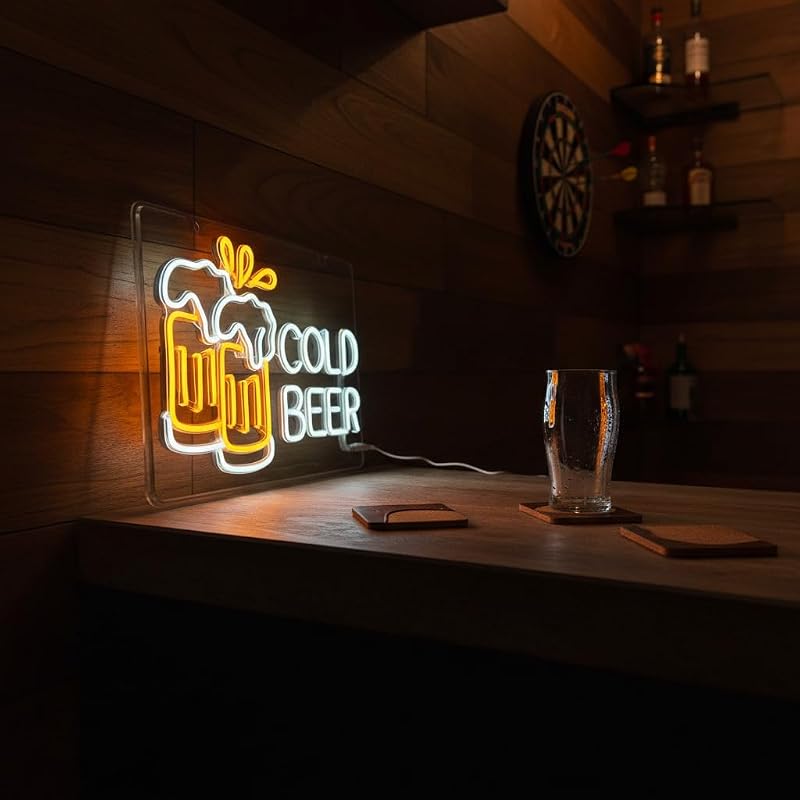 Letrero neón LED flexible para bar y garaje 17x11.5pulg