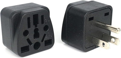 Adaptador enchufe universal UE a EE.UU. 2 pzas negro