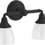 Lámpara baño aplique 2 luces negro mate