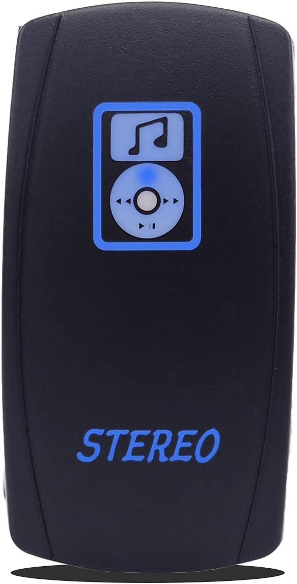 Kit interruptor basculante estéreo 12V 20A comp auto SUV ATV
