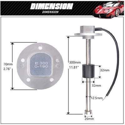 Kit sensor combustible y nivel agua barco 12pulg acero inox