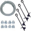 Cable galvanizado 50ft con 4 anclas y 8 pinzas