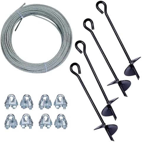 Cable galvanizado 50ft con 4 anclas y 8 pinzas