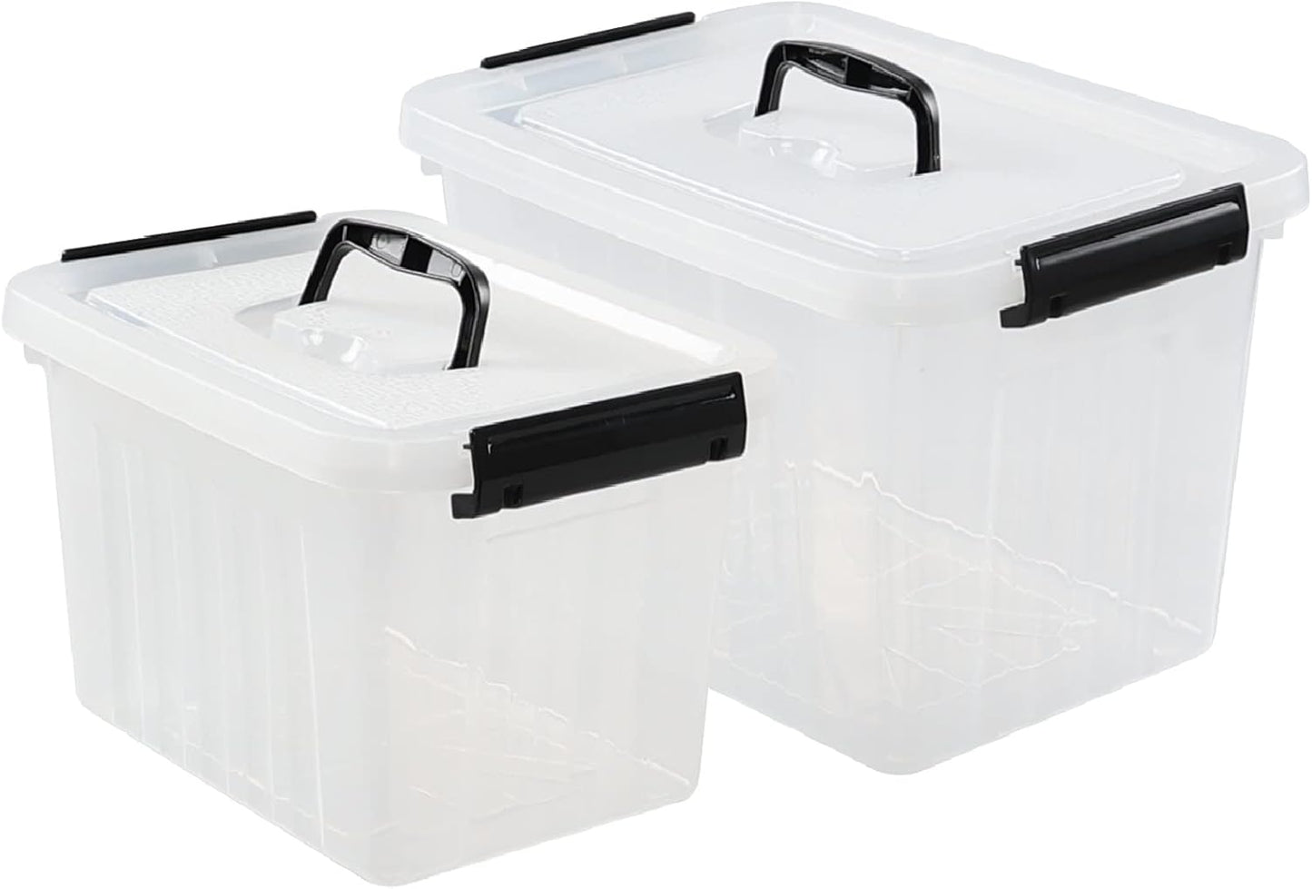Caja almacenamiento 6qt plástico tapa transparente pack 2