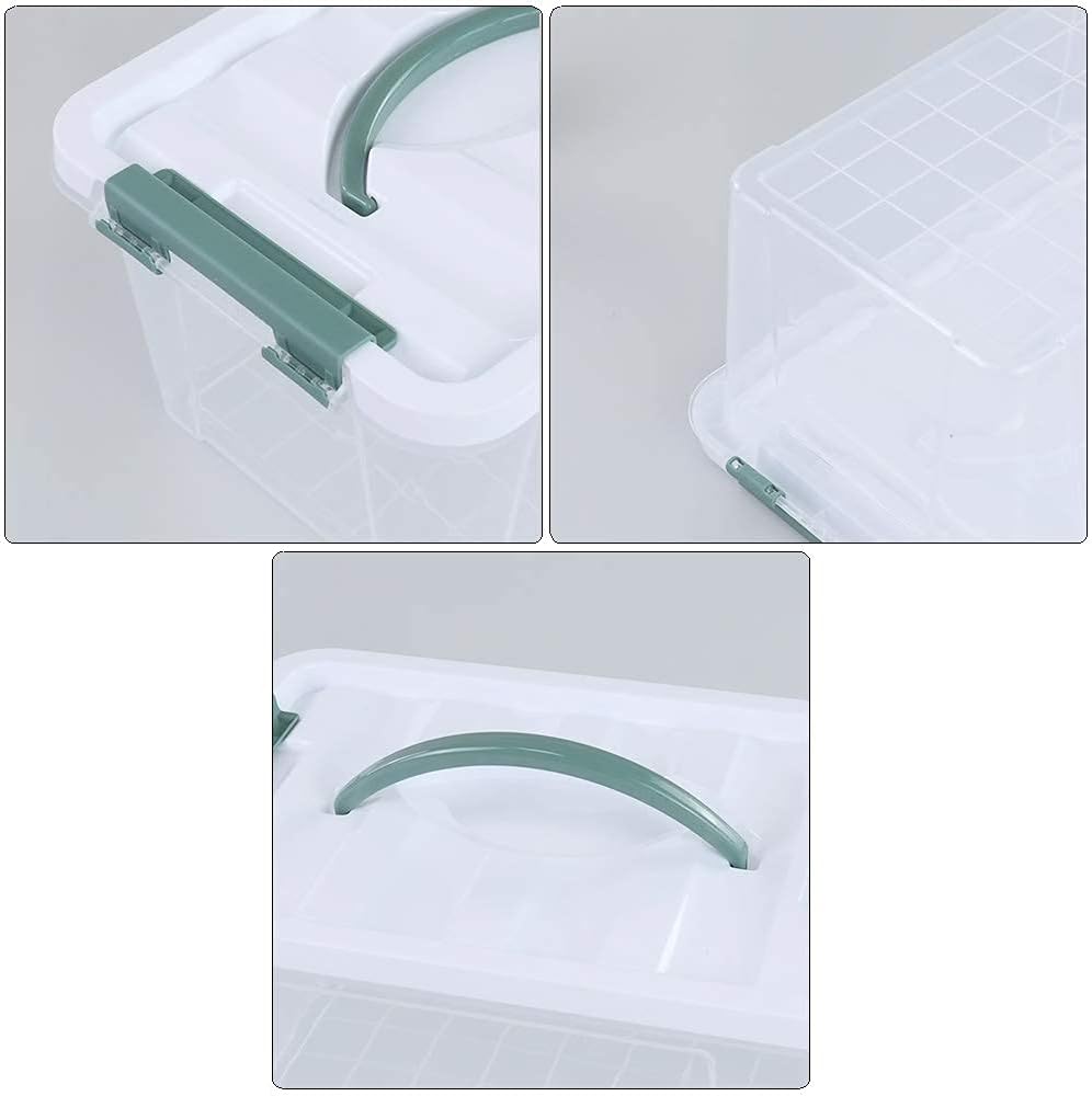 6 Pzas Cajas Plástico Transparente 11x7x5.67"