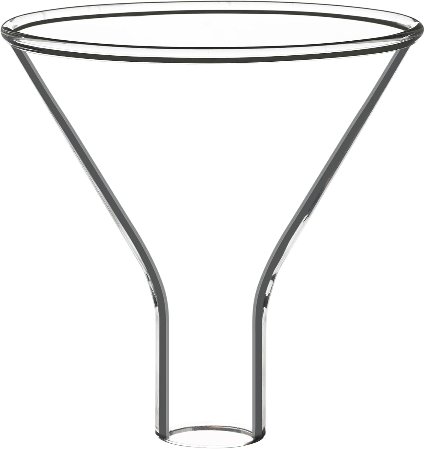 Embudo vidrio borosilicato pared pesada tallo corto 2.953pulg
