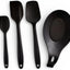 Set 4 Espátulas Silicona con Soporte Negro Antiadherente