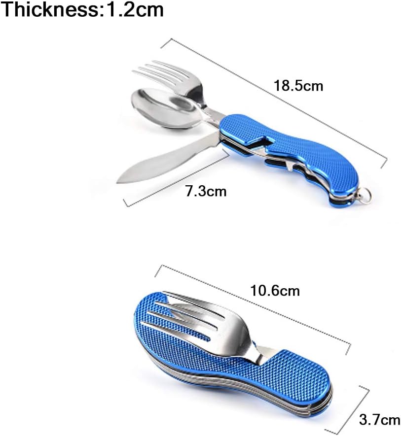 Set cuchillo cuchara tenedor acero inox para campamento