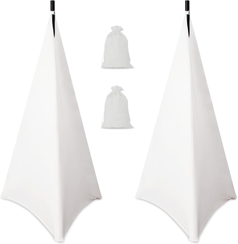 Funda soporte altavoz trípode 360° lycra con bolsa 2unid blanco