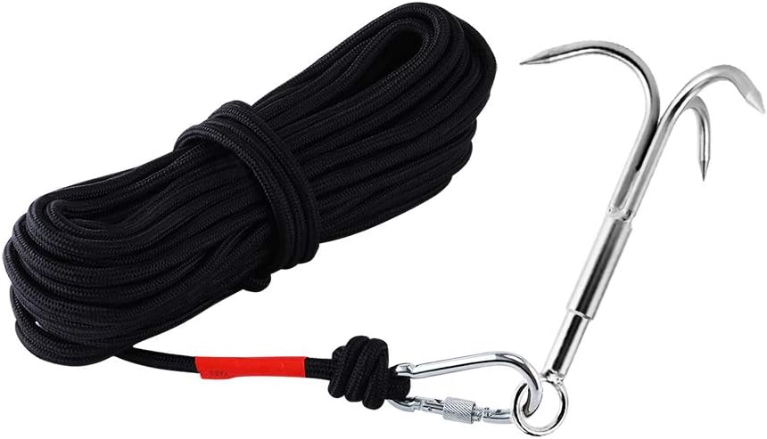 Gancho acero inox 3 garras para escalada y rescate