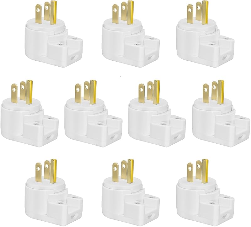 10 Enchufes NEMA 5-15P 90° EE.UU. Canadá ajustables