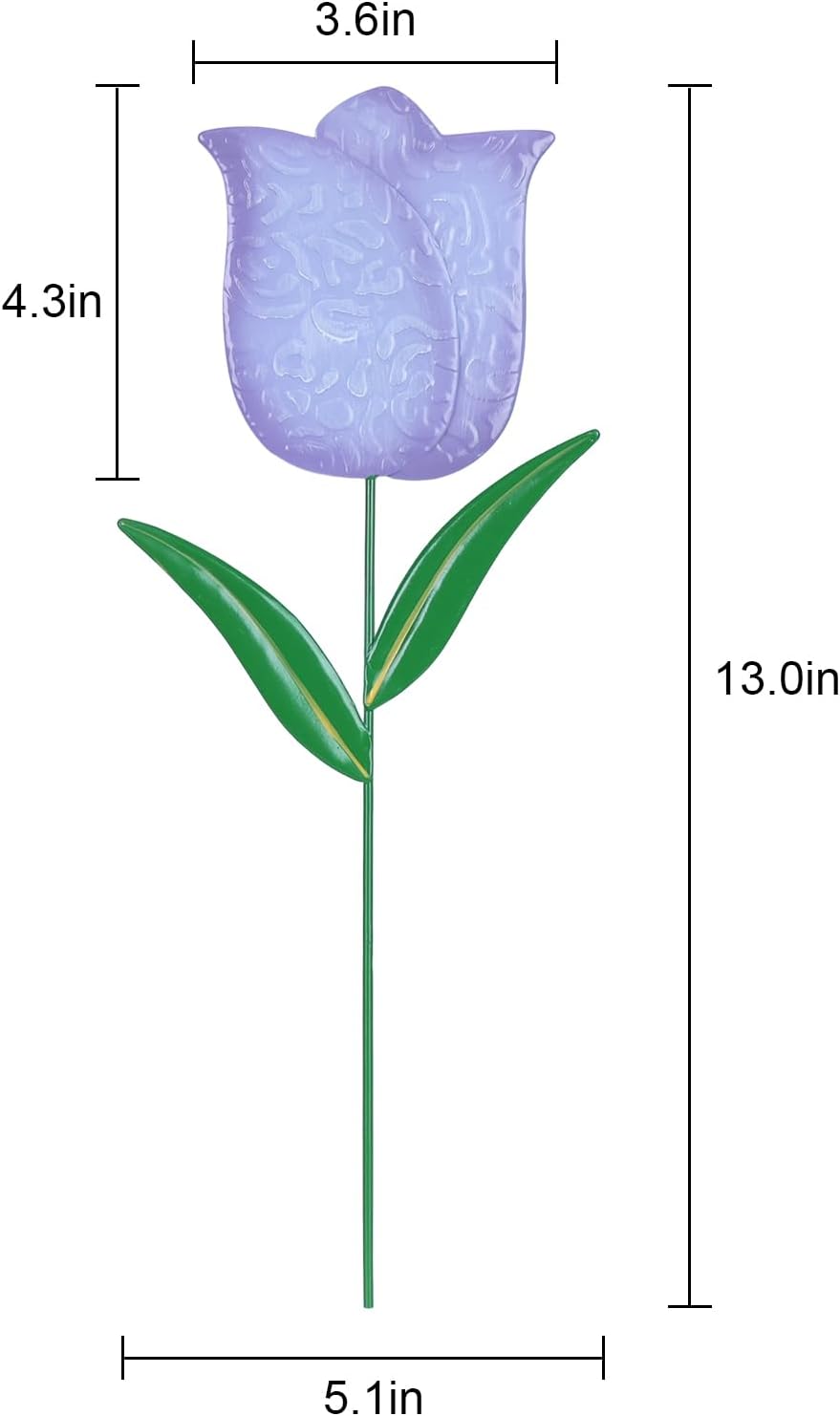 Set 6 flores tulipán metal decoración jardín patio