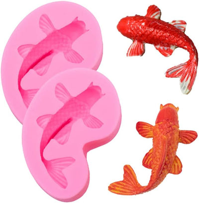 2 Moldes Silicona Pez Koi para Fondant Galletas Chocolate