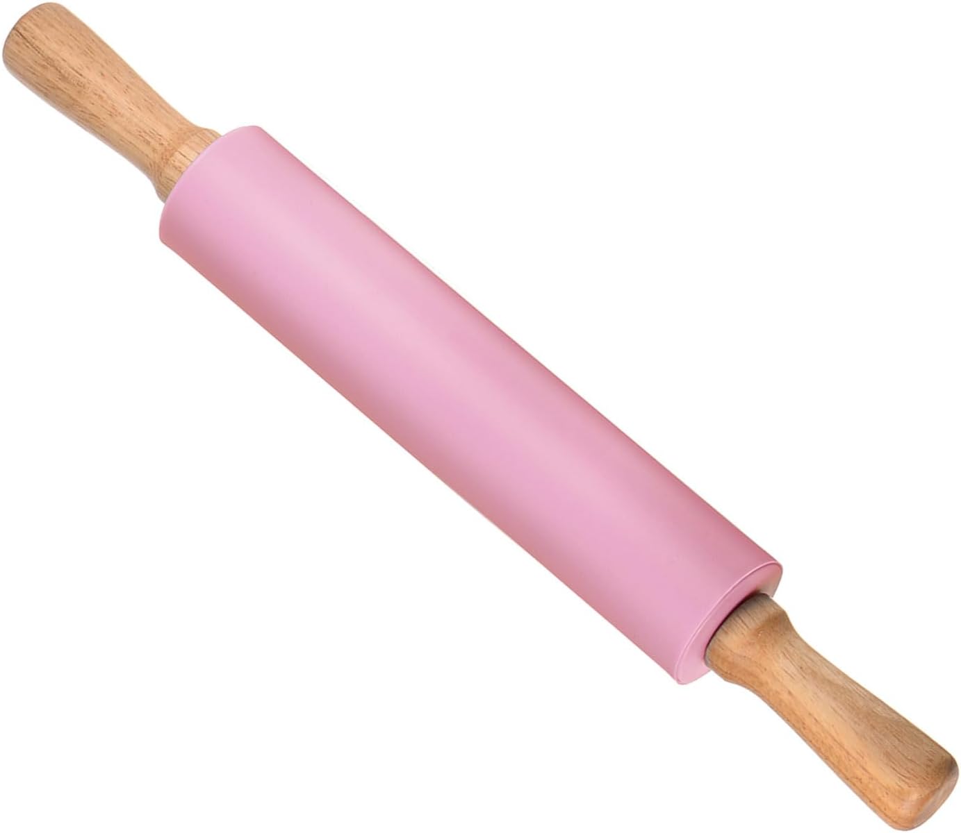 Rodillo silicona 17pulg antiadherente mango madera rosa
