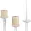 Set 3 portavelas cristal cónico para mesa fiestas 4-8pulg