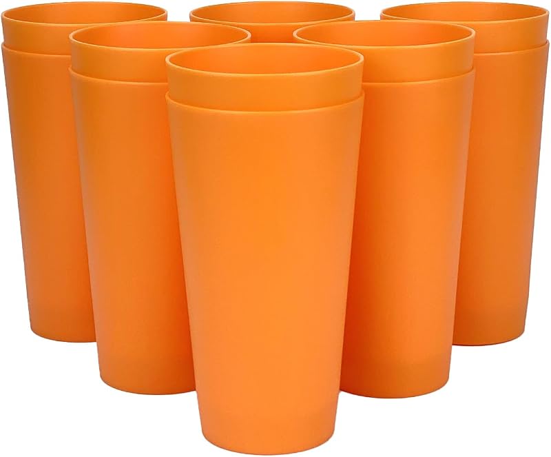 Vasos plástico 32oz grandes para beber sin BPA set 12 naranja