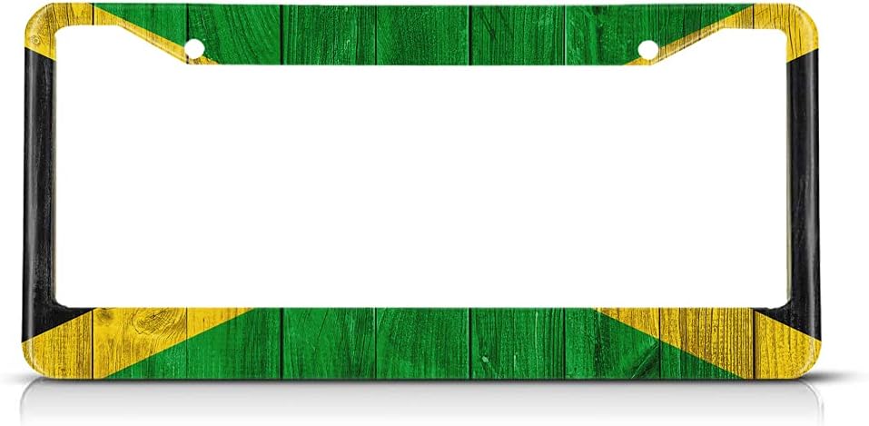 Marco matrícula con bandera Jamaica metal aluminio
