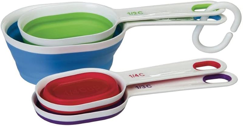 Juego 5 Tazas Medidoras Plegables Ahorran Espacio