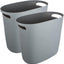 Cubo basura plástico delgado 3.2gal gris pack 2