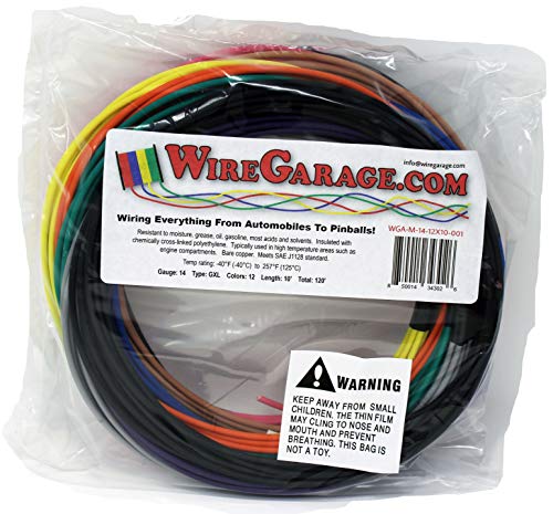 Cable trenzado XLPE alta temp 14 AWG 10pies 12 colores