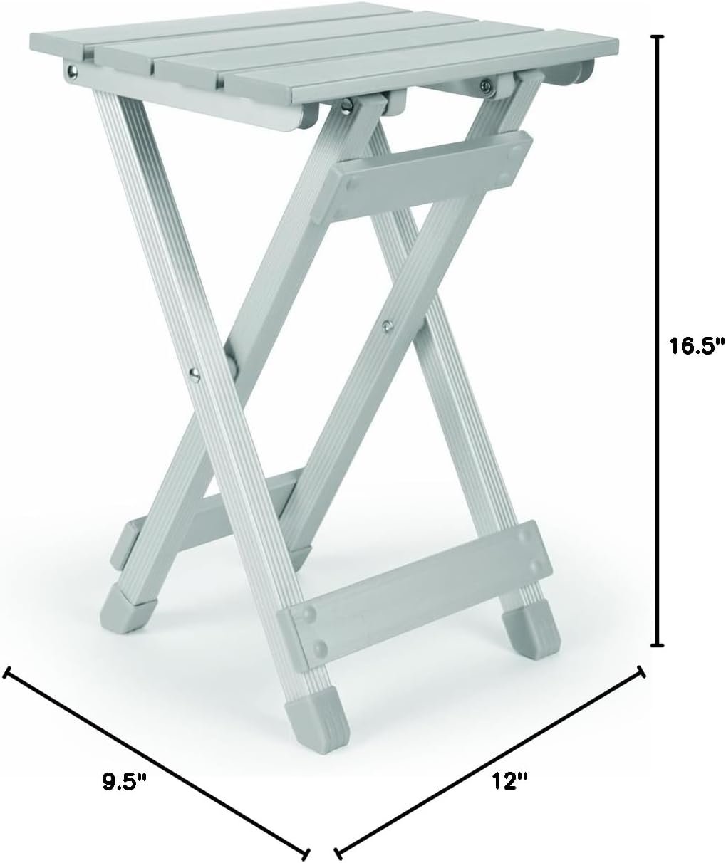 Mesa auxiliar aluminio plegable exterior 130lb duradera