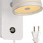 Lámpara pared LED enchufe control táctil aluminio mate
