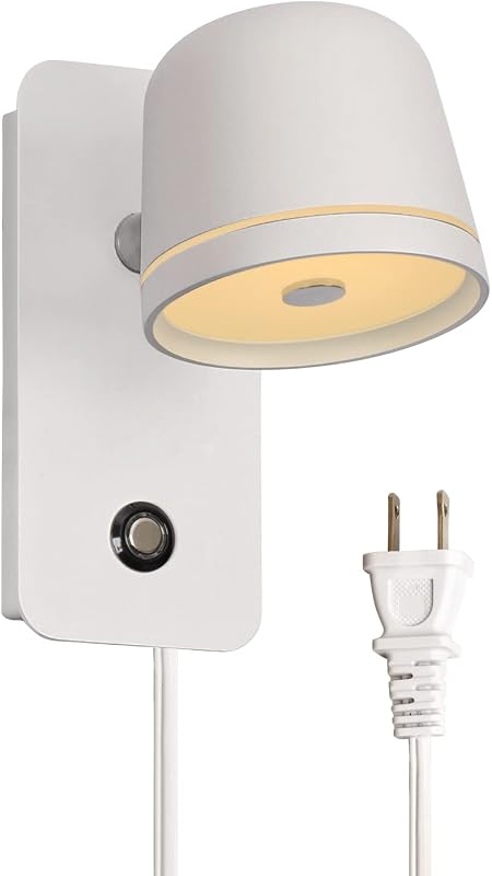 Lámpara pared LED enchufe control táctil aluminio mate