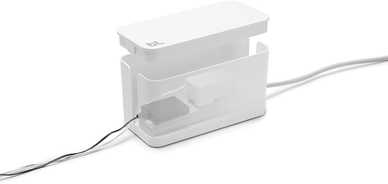 Organiz. cables mini con protector sobretensiones