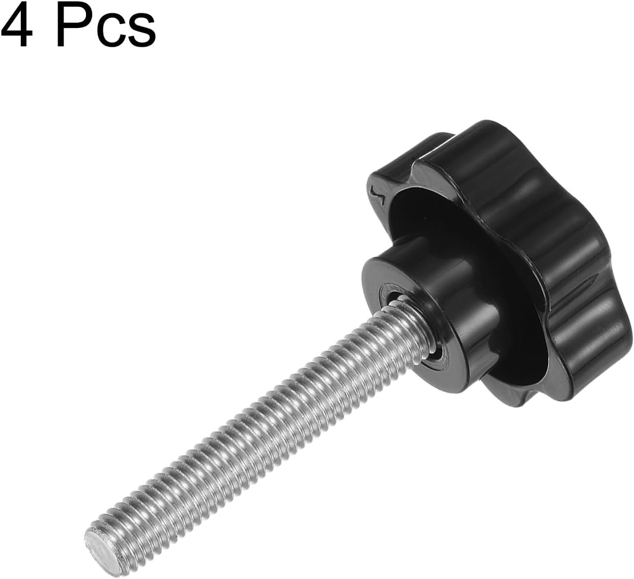 4 Perillas Estrella M10 Acero Inox 304 Negro