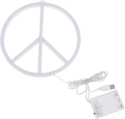Letrero LED neón símbolo de paz boda
