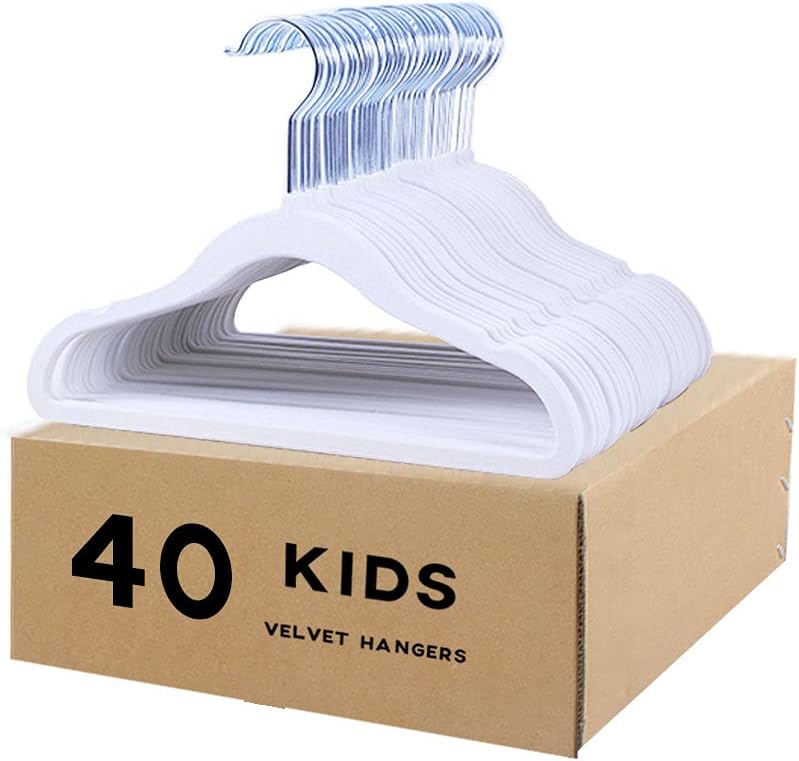 Perchas antideslizantes para bebés color blanco 11.6pulg 40uds