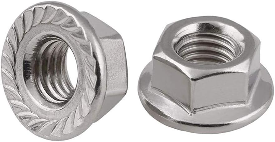 Tuercas brida hex dentadas acero inox 50 pzas M8