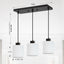 Lámpara colgante 3 luces vidrio blanco luz ajustable E26