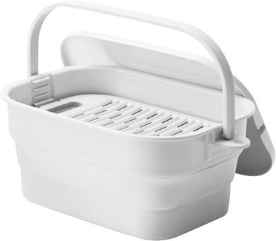 Cubo lavandería plegable 7L con tabla compacta color blanco