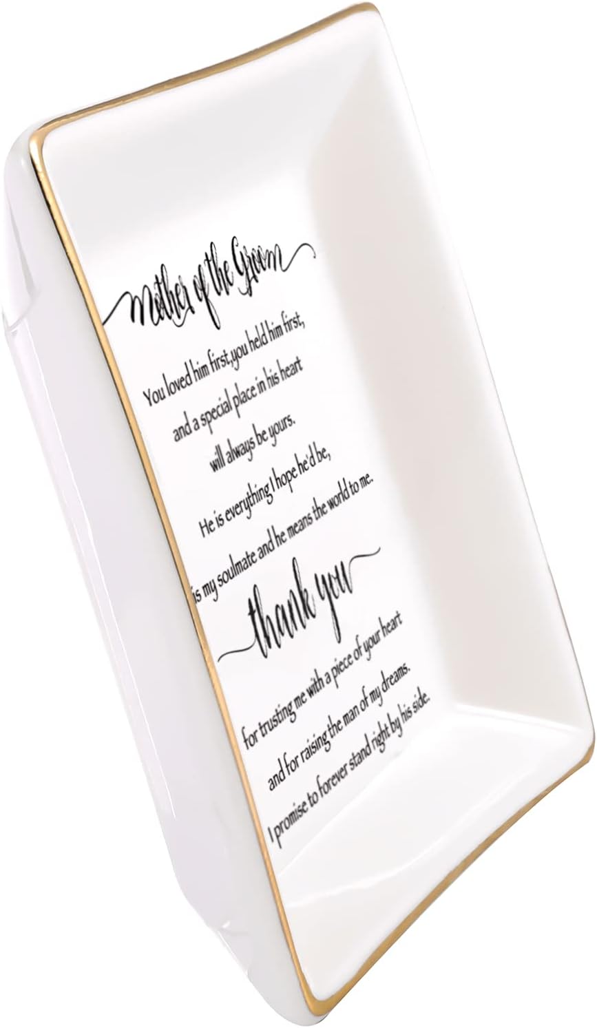 Bandeja cerámica para joyas mujer estilo clásico blanco