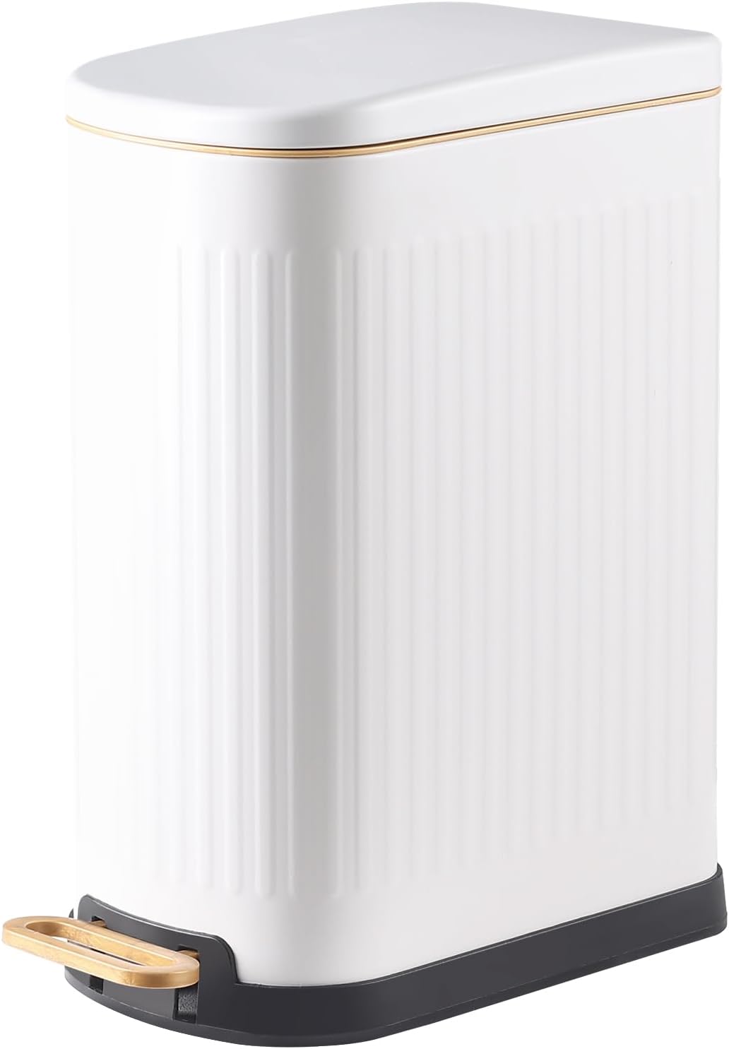 Cubo basura acero inox con pedal 3.5gal blanco mate