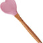 Espátula silicona forma corazón mango madera antiadherente cocina