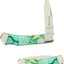 Cuchillo bolsillo plegable acero inox 2.75" verde claro