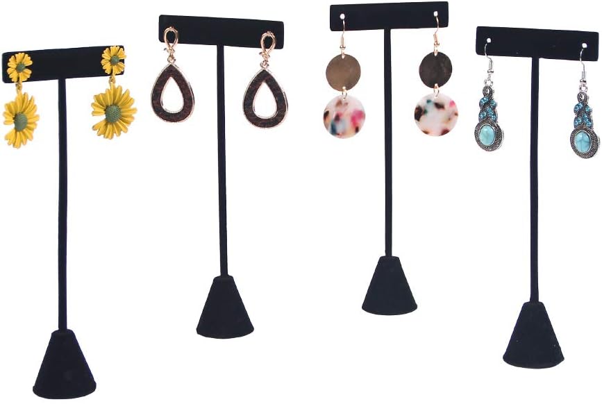 4 Soportes Arete Forma T 6.5" Organiz. Joyas Negro