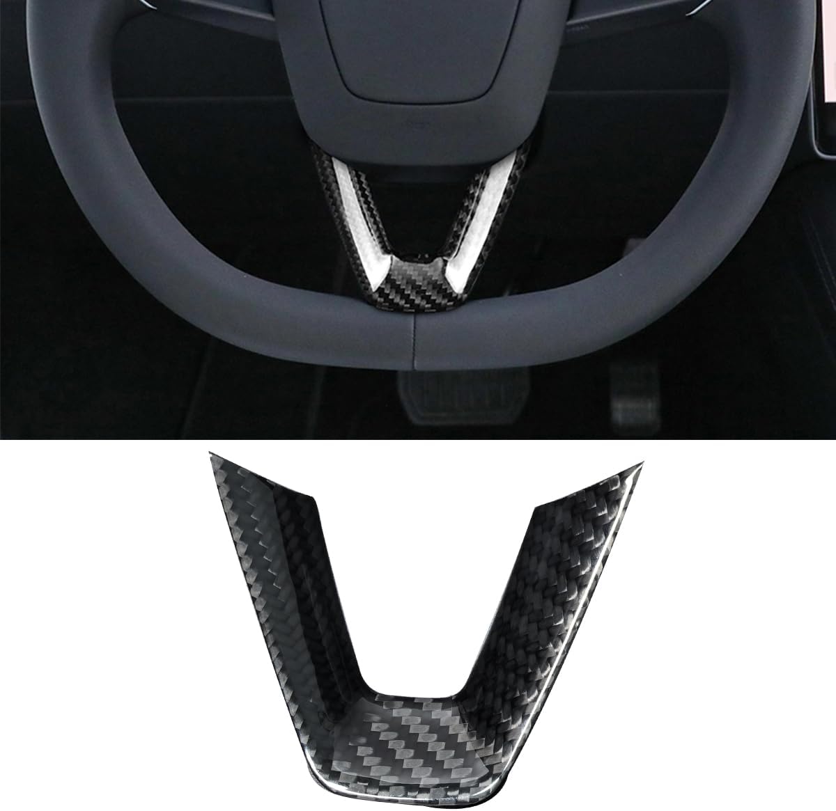 Cubierta volante fibra carbono 3K comp Tesla Model 3