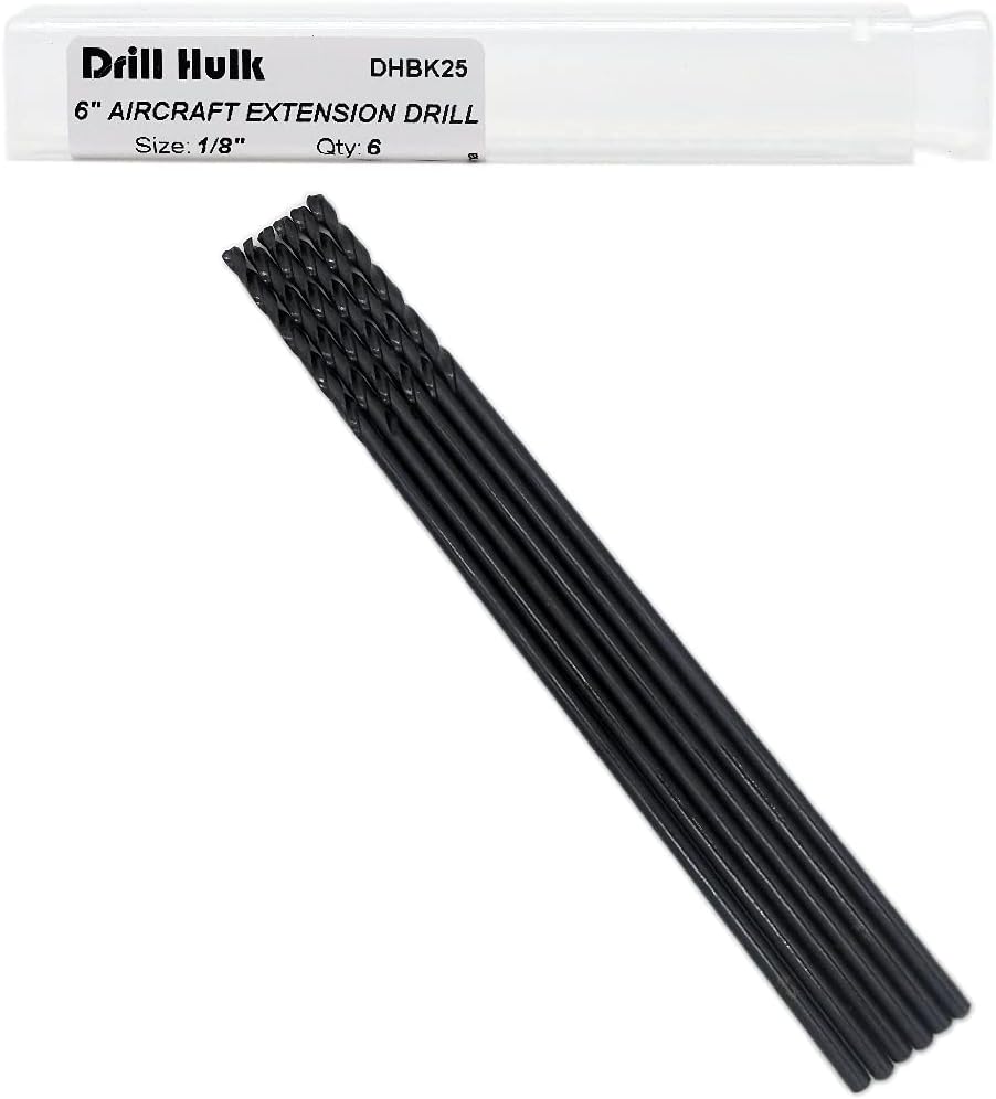 Broca óxido negro 1/8x6 pulg acero M2 alta calidad