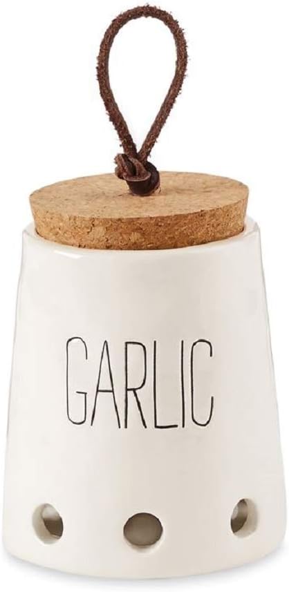 Guarda ajo blanco con tapa corcho
