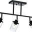 Lámpara techo 3 luces cocina baño moderna color negro