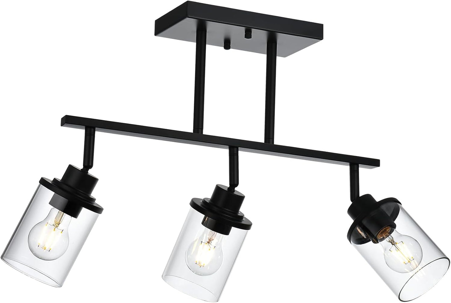 Lámpara techo 3 luces cocina baño moderna color negro
