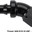 Adaptador codo manguera aluminio negro 45 grados