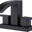 Grifo lavabo cascada 4" color negro mate 2 mangueras